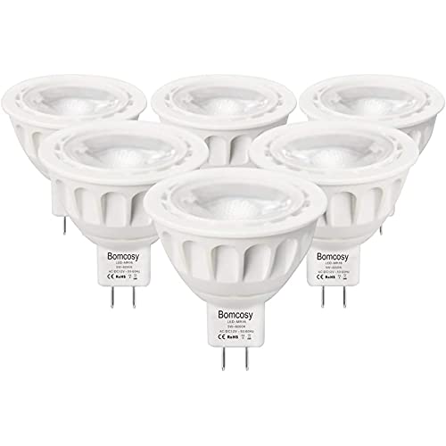Bombillas LED GU5.3, Bomcosy MR16 LED 5W Lámparas Halógenas Equivalentes a 50W, LED 12v MR16, Blanco Frio 6000K,...