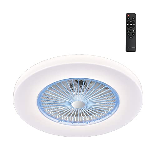 wonderlamp Ventilador de techo - Plafón Sin Aspas Visibles LED, Blanco, Memoria encendido, Ponele, W-V000060