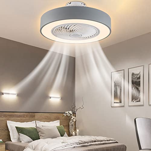 Ventilador silencioso de techo M/iluminación luz LED con control remoto, lámpara para sala de estar moderna regulable