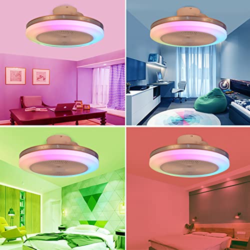 Ventilador de techo creativo con luces RGB, música de moda, lámparas con Control remoto y aplicación